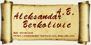 Aleksandar Berkolivić vizit kartica